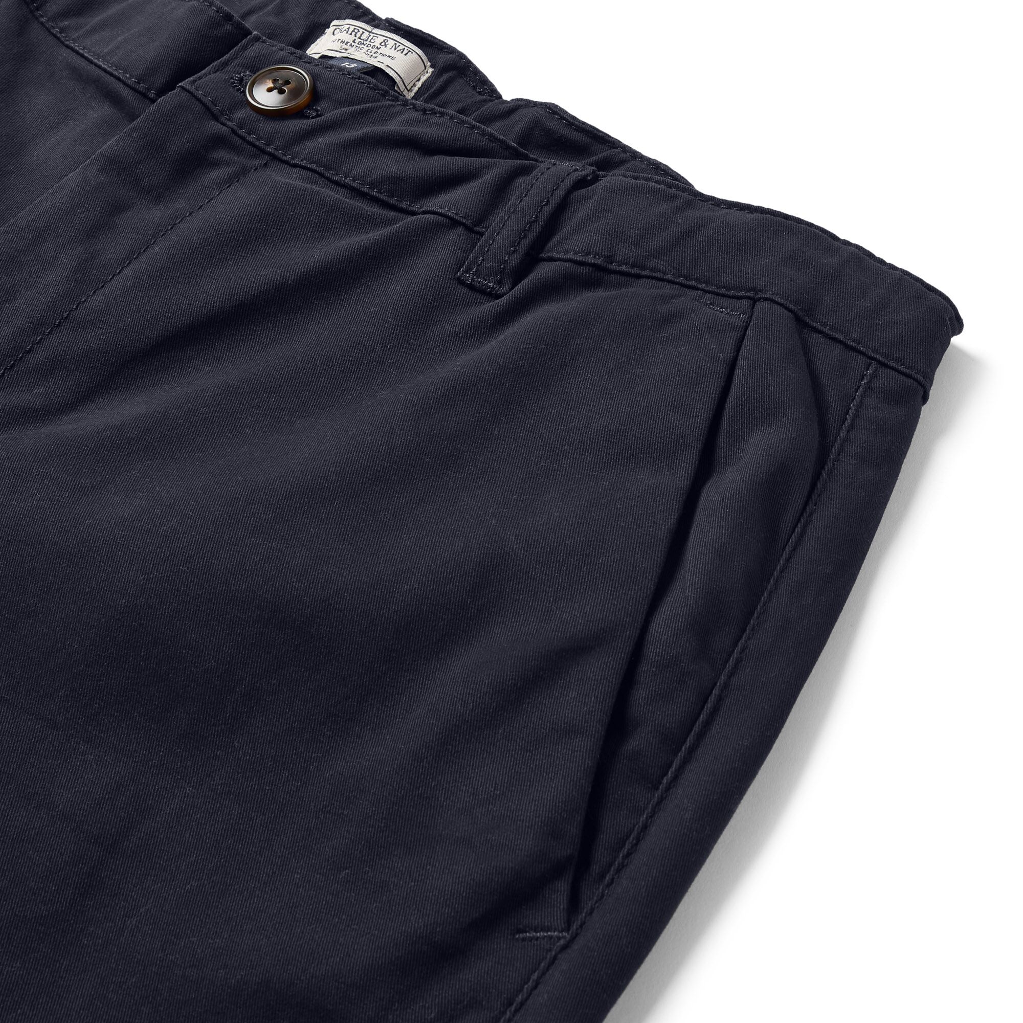 Navy Blue Boys Plus Size Sturdy Fit Adjustable Waist Chino Trousers <br/> 30" – 42" Waist - Image 3
