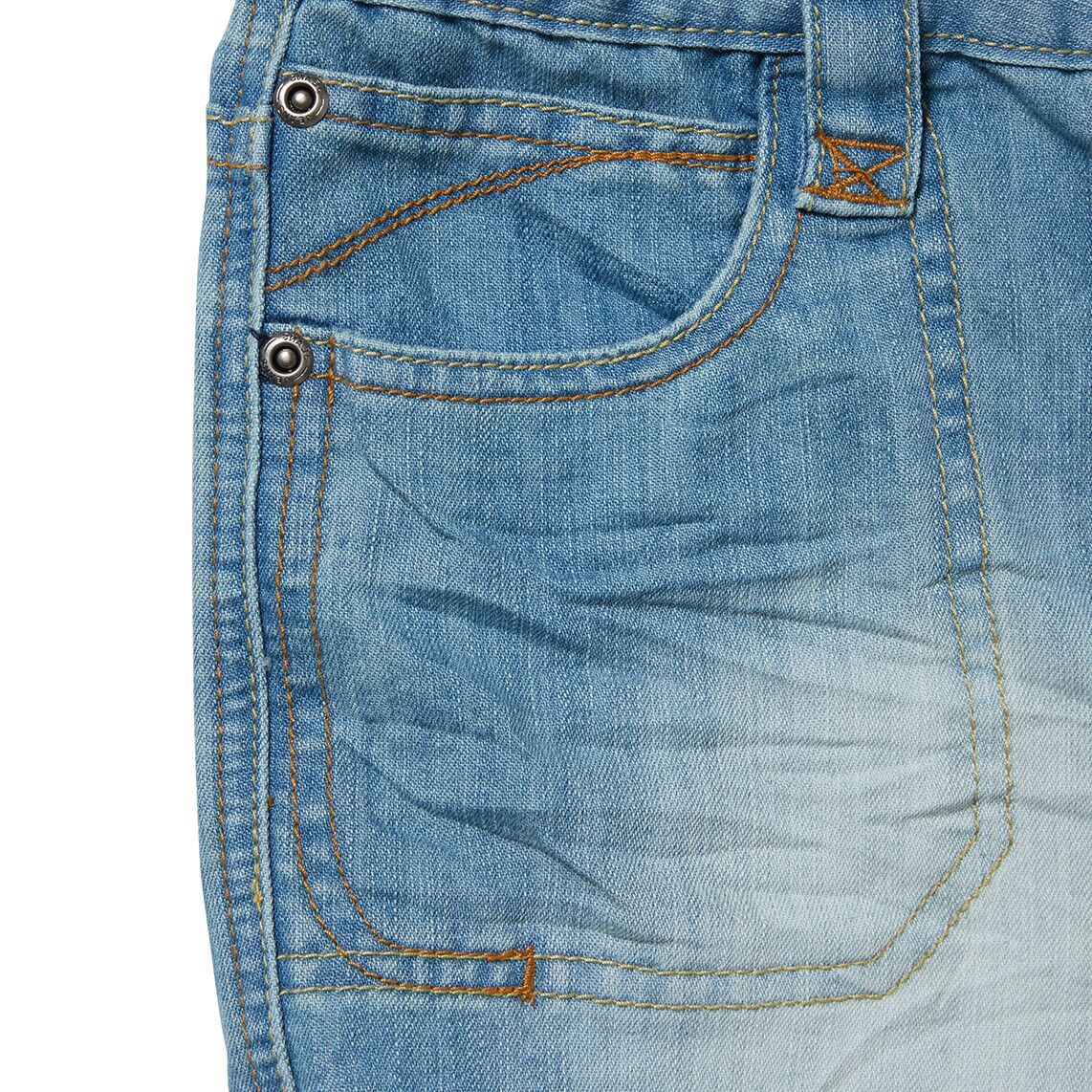 Light Blue Boys Plus Size Sturdy Fit Adjustable Waist Cargo Shorts <br/>32" - 40" Waist - Image 3