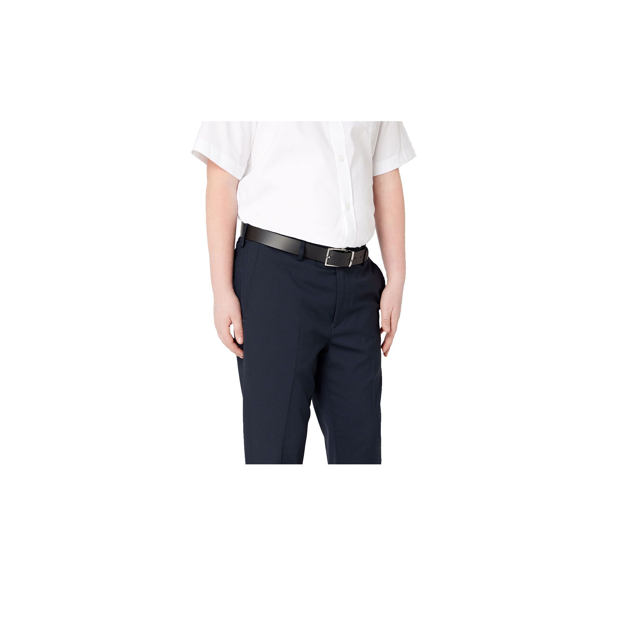 Navy Blue Boys Plus Size Sturdy Fit Stretch Adjustable Waist Trousers <br/> 34" - 42" Waist - Image 2
