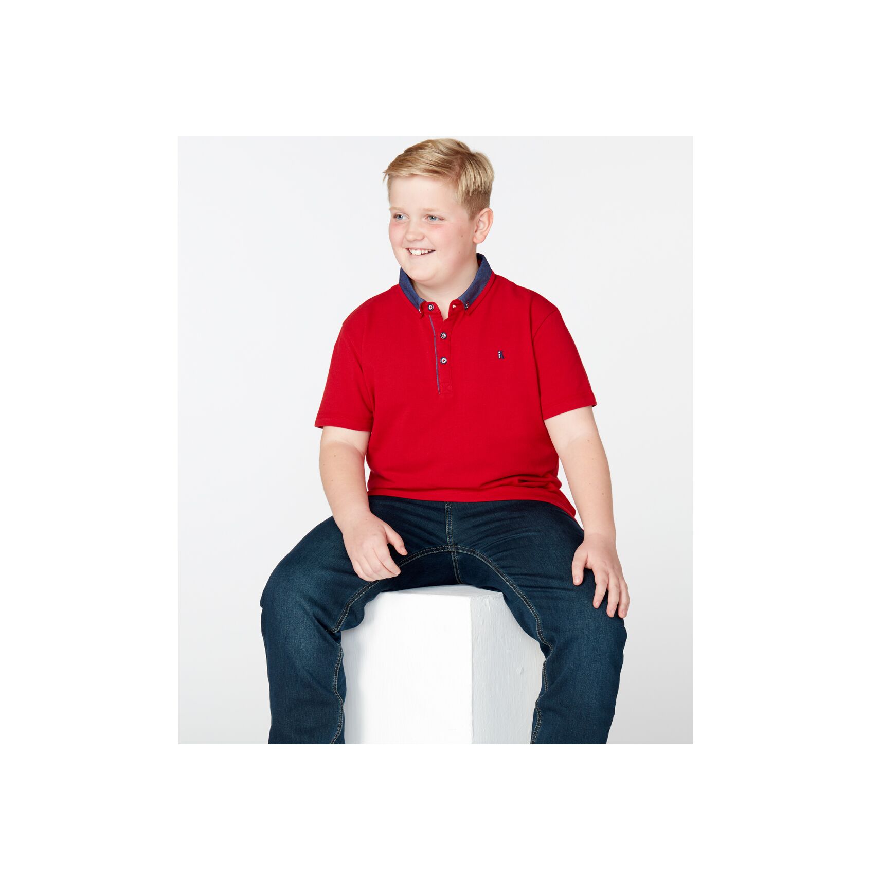 Red Boys Plus Size Sturdy Fit Polo Shirt <br/> 36" – 46" Chest - Image 5