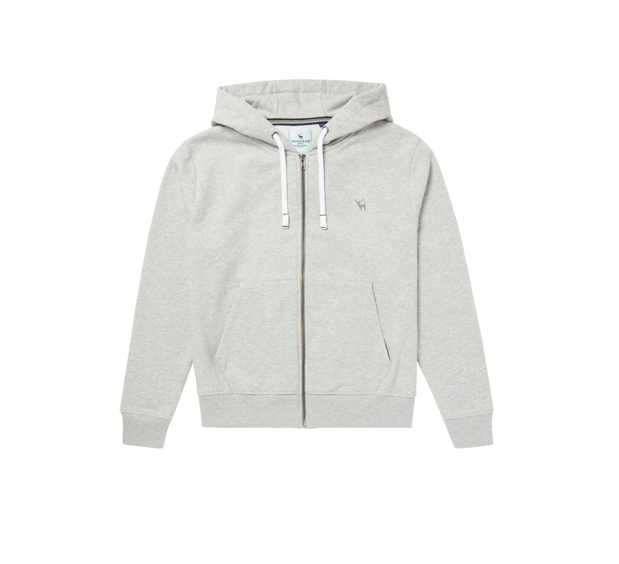 Grey Marl Boys Plus Size Sturdy Fit Cotton Rich Authentic Brushback Zip-Up Hoodie <br/> 32"– 46" Chest