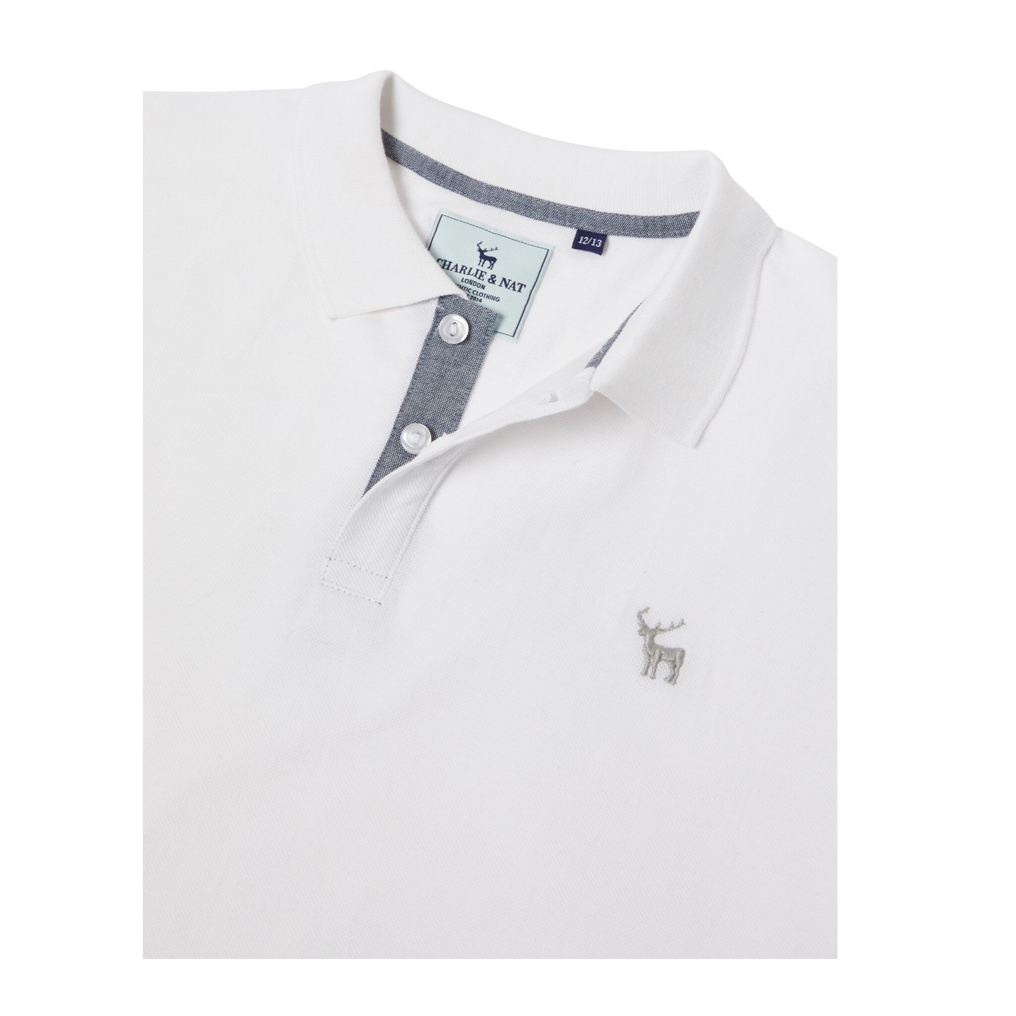 White Boys Plus Size Sturdy Fit Essential Cotton Polo Shirt <br/> 32" – 46" Chest - Image 3