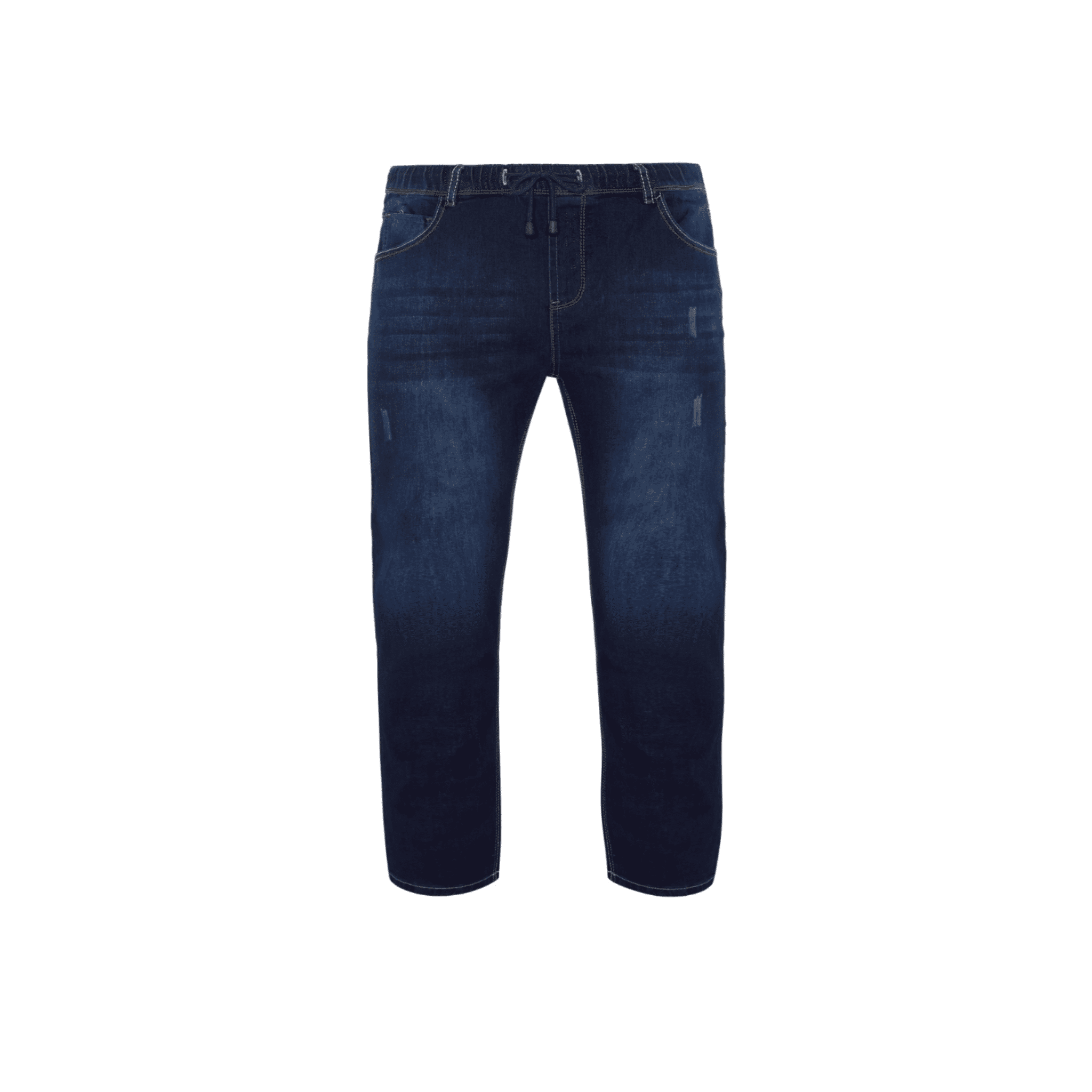 Dark Blue Boys Plus Size Sturdy Fit Pull-On Drawstring Waist Jeans